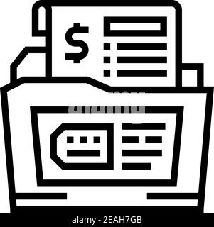 illustration vectorielle de l'icône de ligne d'allocation de dossier Illustration de Vecteur