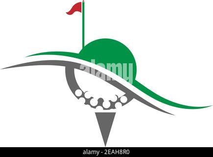Modèle d'icône de logo de golf dessin créatif illustration vecteur Illustration de Vecteur