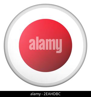 Boule lumineuse en verre avec drapeau du Japon. Sphère ronde, icône de modèle. Symbole national japonais. Boule brillante réaliste, illustration vectorielle abstraite 3D Illustration de Vecteur
