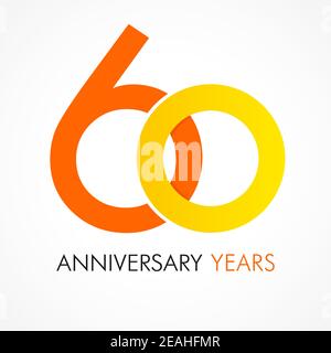 numéros du 60 e anniversaire. logotype de 60 ans. Des félicitations créatives et audacieuses. Modèle de conception graphique Web abstrait isolé. Félicitations avec les anneaux de creuser Illustration de Vecteur