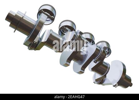 Vilebrequin en métal et 4 pistons avec bielles Banque D'Images