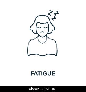 Icône fatigue. Illustration simple de la collection de coronavirus. Icône de fatigue créative pour la conception Web, les modèles, les infographies et bien plus encore Illustration de Vecteur