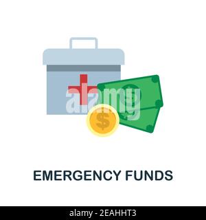 Icône de fonds d'urgence. Élément simple couleur de la collection fintech. Icône Fonds d'urgence créatif pour la conception Web, les modèles, les infographies et Illustration de Vecteur