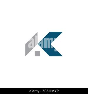 Modèle vectoriel de symbole de design de logo de maison K. Illustration de la lettre K. Illustration de Vecteur