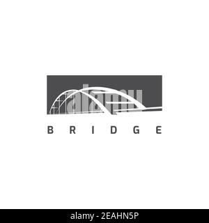Modèle vectoriel de conception de logo Bridge Illustration de Vecteur