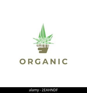 Modèle vectoriel de conception de logo biologique de jardin Illustration de Vecteur