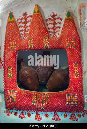 Décoration traditionnelle berbère dans la vieille ville, Tripolitaine, Ghadames, Libye Banque D'Images