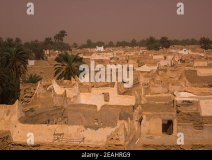 Toits de la vieille ville, Tripolitaine, Ghadames, Libye Banque D'Images