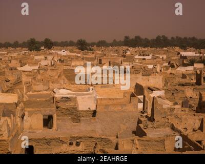 Toits de la vieille ville, Tripolitaine, Ghadames, Libye Banque D'Images