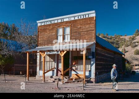 Magasin Pioneer Museum de chloride, semi-Ghost Town sur Geronimo Trail, New Mexico, USA Banque D'Images