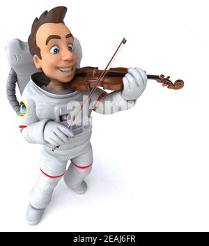Illustration 3D d'un astronaute de volley Banque D'Images