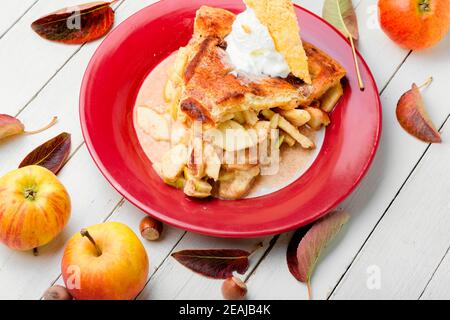 Morceau de tarte aux pommes Banque D'Images