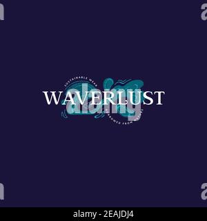 Logo de la marque de vêtements avec motifs ondulés abstraits Banque D'Images