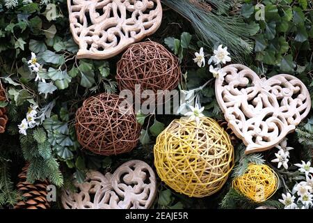 Arrangement de Noël sur l'entrée au restaurant Welscher Stubn, Schmiedgasse, Graz, Styrie, Autriche Banque D'Images