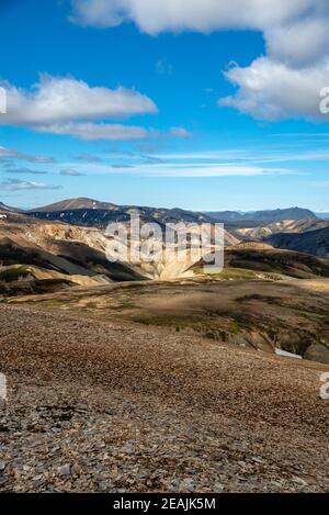 Montagnes volcaniques de Landmannalaugar dans la réserve naturelle de Fjallabak. L'Islande Banque D'Images