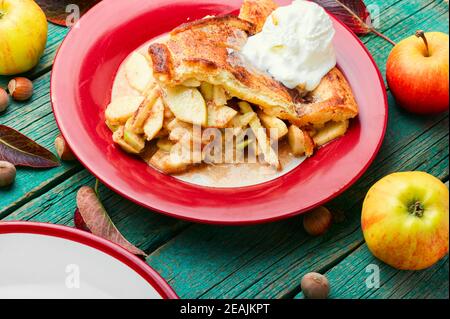 Morceau de tarte aux pommes Banque D'Images