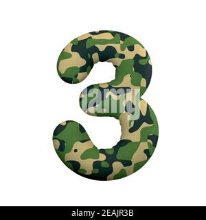 Numéro d'armée 3 - 3d Camo DIGIT - adapté pour l'armée, la guerre ou survaillisme sujets liés Banque D'Images