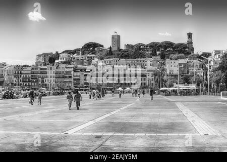 Vue sur le quartier du Suquet à Cannes, Côte d'Azur, France Banque D'Images