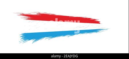Drapeau du Luxembourg en forme de trait de grunge, illustration de grunge vectorielle. Illustration de Vecteur