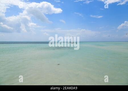 Zanzibar paysage de plage, Tanzanie, panorama sur l'Afrique Banque D'Images