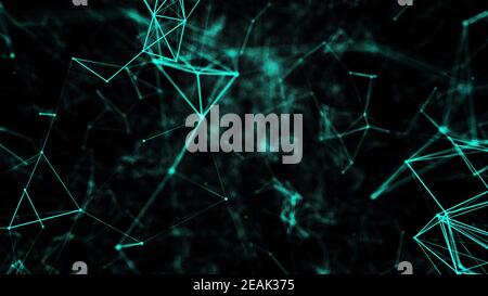 Résumé des points de connexion. Arrière-plan de la technologie. Concept de réseau. Le rendu 3D Banque D'Images