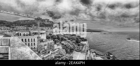 Vue panoramique sur la côte de Monte Carlo, Monaco Banque D'Images