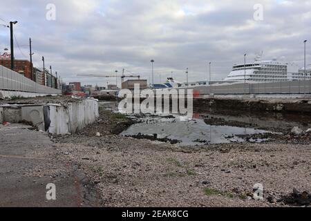 Naples - Cantiere al Molo Beverello Banque D'Images