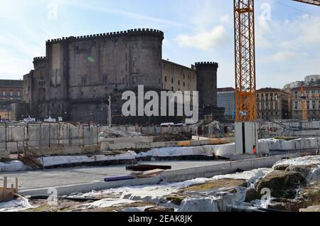 Napoli - Cantiere edile al terminal portuale Banque D'Images