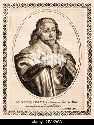 Portrait de Wladysław IV Vasa (1595-1648), roi de Pologne, de la Maison de Vasa, qui régnait de 1632 jusqu'à sa mort en 1648. Banque D'Images