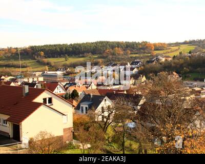 Vue sur le Cty Weissach dans le quartier de Boeblingen Banque D'Images