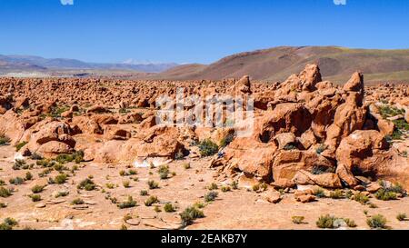 Paysage volcanique de l'Altiplano bolivien, Bolivie, Amérique du Sud. Banque D'Images