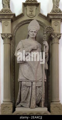 Tombeau de l'évêque memorial Georg Anton von Stahl à Würzburg cathédrale dédiée à Saint Kilian, Bavière, Allemagne Banque D'Images