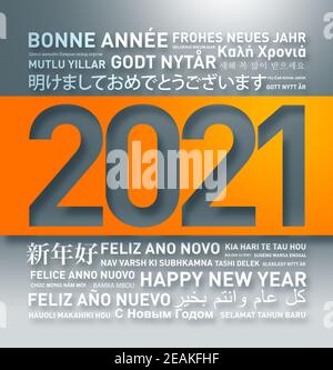 Bonne année carte de voeux du monde entier Banque D'Images