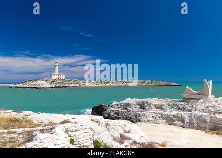 Phare de Vieste, région des Pouilles, Italie Banque D'Images