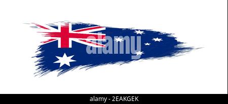 Drapeau de l'Australie en forme de grunge trait, illustration de grunge vecteur. Illustration de Vecteur