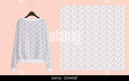 Imprimé hiver tendance pour tissus et textiles. Motif sans couture. Imitation d'une texture tricotée. Conception de vêtements Banque D'Images