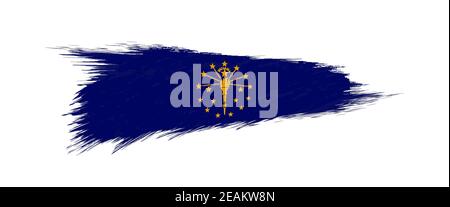 Drapeau de l'État américain de l'Indiana en trait de pinceau de grunge, illustration de grunge vectorielle. Illustration de Vecteur