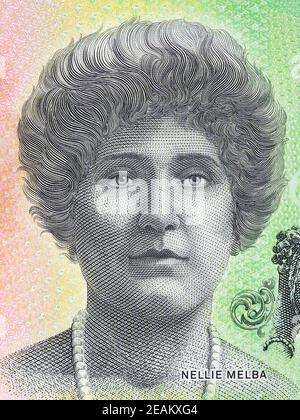 Nellie Melba un portrait de l'argent australien Banque D'Images