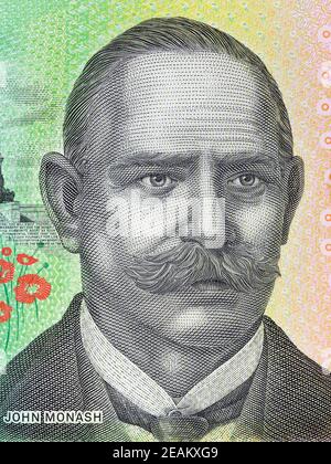 John Monash un portrait de l'argent australien Banque D'Images