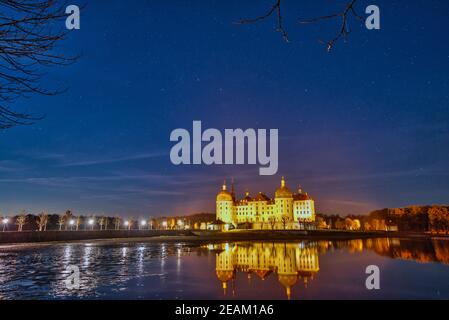 château de Moritzburg sous ciel nocturne 2 Banque D'Images
