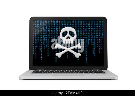 Ordinateur portable Cybercrime concept 3D Illustration Banque D'Images