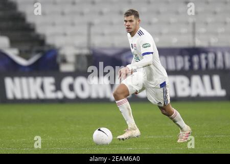 Bruno GUIMARAES de Lyon lors de la coupe française, partie de 64 du match de football entre l'Olympique Lyonnais et l'AC Ajaccio le février / LM Banque D'Images