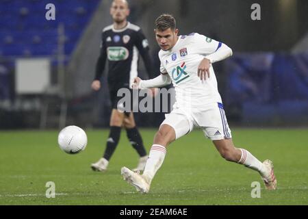 Bruno GUIMARAES de Lyon lors de la coupe française, partie de 64 du match de football entre l'Olympique Lyonnais et l'AC Ajaccio le février / LM Banque D'Images