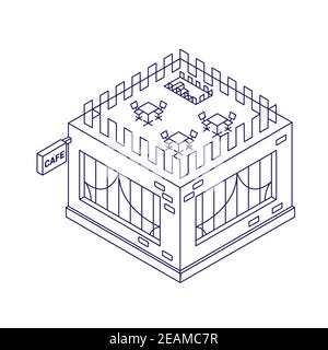 Illustration vectorielle de l'icône Ouline Isométrique café Illustration de Vecteur
