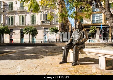 Sculpture de Pablo Picasso sur la Plaza de la Merced, Malaga Banque D'Images