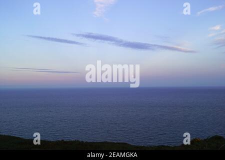 Coucher de soleil sur la colline du phare de Howth BDaily Banque D'Images