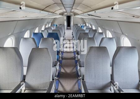 Sièges anciens intérieurs de l'avion Banque D'Images