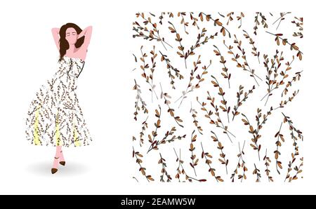 Arrière-plan blanc élégant avec branches de style abstrait. Arrière-plan gris. Décoration lumineuse. Style de mise en plan Banque D'Images
