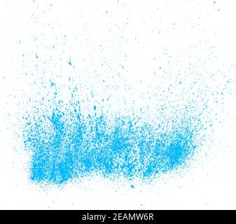 Graffiti Splash avec couleur bleue sur fond blanc Banque D'Images