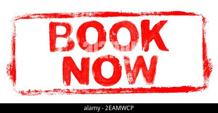 Cadre rouge stencil: Livre maintenant bannière Banque D'Images